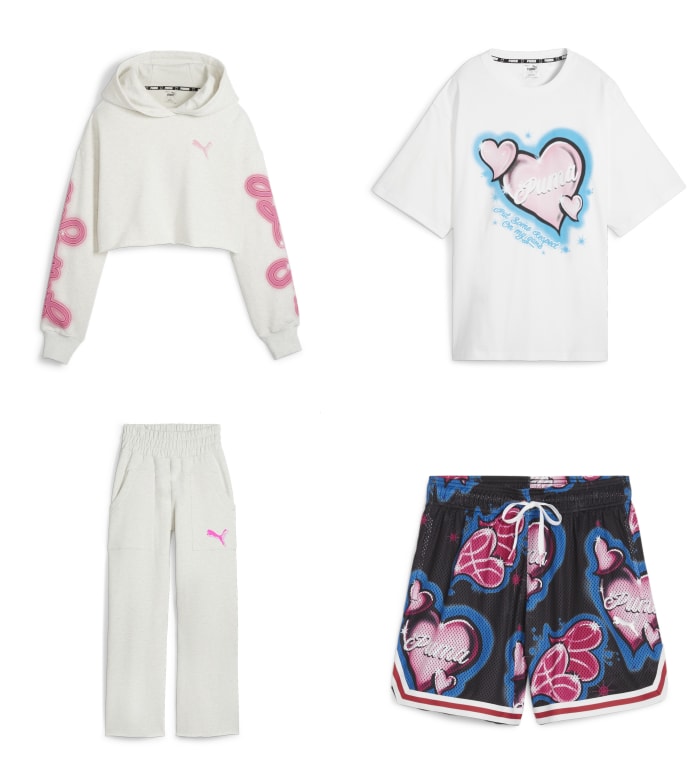 Two tops and two bottoms from Breanna Stewart's PUMA collection.